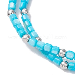 3Pcs 3 Colors Natural Freshwater Shell Beads Double Layered Stretch Bracelets for Women&nbsp;BJEW-JB12124