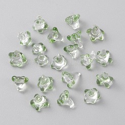 高ホウケイ酸ガラスビーズ  穴なし/ドリルなし  花  芝生の緑  5~7x6~7x6~7mm&nbsp;LS-GLAA-WH0031-60C