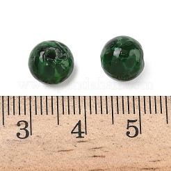 手作りランプワークビーズ  ラウンド  シーグリーン  8x7~8mm  穴：1.5~1.6mm&nbsp;LS-LAMP-H070-01A-01