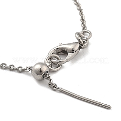 ステンレススチールアズキチェーンブレスレット男性用女性用  ステンレス鋼色  7-1/2インチ（19cm）&nbsp;BJEW-G736-11P