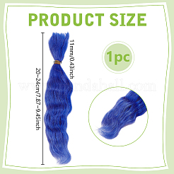 人形作り用のモヘアカーリーウィッグ  ブルー  200~240mm&nbsp;DIY-WH0750-117D