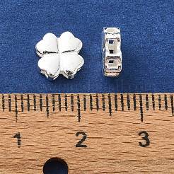 925スターリングシルバースペーサービーズ  4葉のクローバー  銀  8x8x3mm&nbsp;STER-M119-18B-S