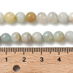 天然フラワーアマゾナイトビーズ連売り  ラウンド  6~6.5mm  穴：0.6mm  約65個/連  15.75''（40センチメートル）&nbsp;G-F818-A01-6mm