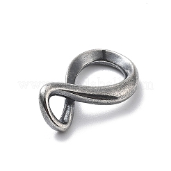スターリングシルバーのインフィニティリンキングリング925個  クラスターリンク  アンティークシルバー  19.5x11.5x4.5mm  穴：10x7.5mm&nbsp;LS-STER-R001-05S