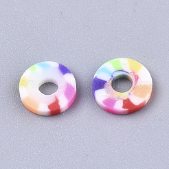 Rainbow Color Handmade Polymer Clay Beads Strands&nbsp;CLAY-R091-6mm-02
