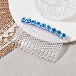 Resin Evil Eye Bead & Plastic Hair Combs&nbsp;PHAR-JH00093-01