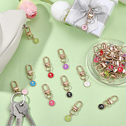 32Pcs 8 Styles Alloy Enamel Flat Round with Cross Pendant Decorations&nbsp;HJEW-WR00051