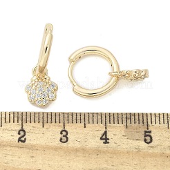 Brass Clear Cubic Zirconia Hoop Earrings&nbsp;EJEW-Q014-06G