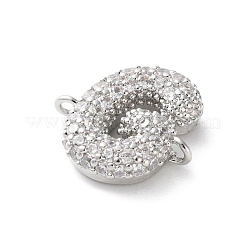 Brass Micro Pave Cubic Zirconia Letter Links&nbsp;KK-I717-04G-P