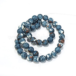 Synthetic Ocean White Jade Round Bead Strands&nbsp;X-G-M165-8mm-15