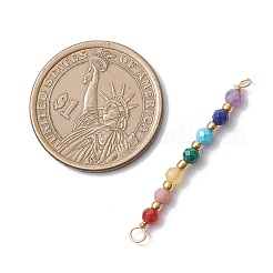 Chakra Natural Malachite & Yellow Opal & Amethyst & Carnelian & Lapis Lazuli & Rhodonite & Apatite Faceted Round Beaded Connector Charms&nbsp;PALLOY-JF04565-03