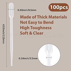 プラスチック製の使い捨て移し替えピペット  目薬  送液用  透明  115x8.5x8mm  容量：0.5ml（0.02fl.oz）&nbsp;FIND-WH20020-260B