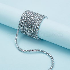5ヤード PVC&ガラスロープ ソフトチューブロープ 衣類 靴 アクセサリー用  銀  5.5mm&nbsp;FIND-BC0013-25A