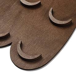 2段8スロット木製ジュエリーディスプレイスタンド  ブレスレットバングル用  涙の形  サドルブラウン  完成品：29.5x7x20.9cm&nbsp;ODIS-A014-01B
