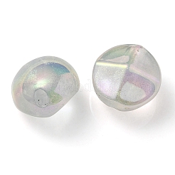 UVメッキ蓄光透明アクリルビーズ  暗闇で光る  ラウンド  アクア  21x21.5x15mm  穴：4mm&nbsp;OACR-P010-05B