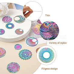 48Pcs 12 Styles Ion Plating(IP) 201 Stainless Steel Filigree Pendants&nbsp;STAS-BY0001-08