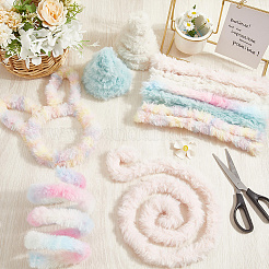 10個 5色 DIY ぬいぐるみスティック  シェニール織の茎  パイプクリーナー  キッズクラフト素材  ミックスカラー  1000x30mm  2個/カラー&nbsp;FIND-CP0002-68A