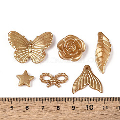 ABSプラスチックビーズ  混合図形  ゴールド  11.5~29x11.5~28x2~7mm  穴：1.5~8mm  約909個/500g&nbsp;OACR-T028-95