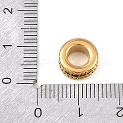 304ステンレススチールラインストーンヨーロピアンビーズ  大穴ビーズ  ゴールドカラー  コラム  エメラルド  10x4.5mm  穴：5.5mm&nbsp;RB-CBA362B-01I