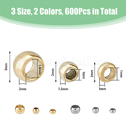 600Pcs 6 Styles 304 Stainless Steel Spacer Beads&nbsp;STAS-DC0015-01