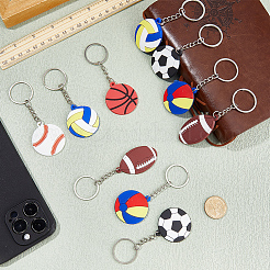 24Pcs 6 Style PVC Plastic Pendant Keychain&nbsp;KEYC-CN0001-02