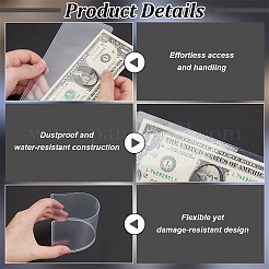 Rectangle Plastic Dollar Bill Holder for Collectors&nbsp;AJEW-WH0248-737B