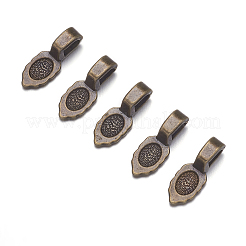 チベットのスタイルペンダントベイル  カドミウムフリー＆鉛フリー  グルーオン保釈  アンティークブロンズ  長さ16mm  6 mm幅  厚さ5mm  穴：3mm&nbsp;LS-MAB3357Y
