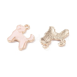 合金エナメルチャーム  ライトゴールド  犬  ピンク  19x16x2mm  穴：2mm&nbsp;ENAM-TAC0017-01D