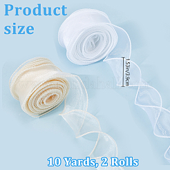 2 Rolls 2 Colors Polyester Chiffon Ribbon&nbsp;DIY-CP0010-72