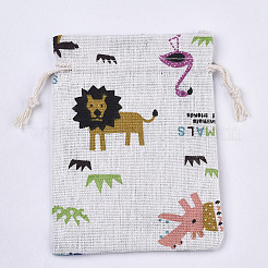 5Pcs Polycotton(Polyester Cotton) Packing Pouches Drawstring Bags&nbsp;ABAG-FP0001-05