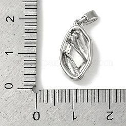真鍮製エナメルペンダント  カドミウムフリー＆ニッケルフリー＆鉛フリー  プラチナ  オーバル  18x9x3.5mm  穴：4x2mm&nbsp;KK-P283-28C-P