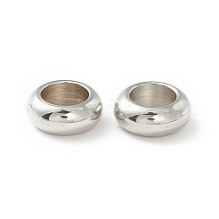 変色しない201ステンレススチールスペーサービーズ  フラットラウンド  ステンレス鋼色  5x2mm  穴：3mm&nbsp;X-STAS-M294-03P-05