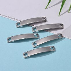 変色防止長方形304ステンレススチールリンクコネクター  ステンレス鋼色  38.5x7x1mm  穴：4x4mm&nbsp;STAS-I045-40
