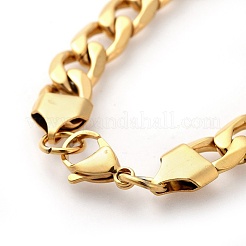 Men's 304 Stainless Steel Curb Chain Bracelets&nbsp;BJEW-G618-02G