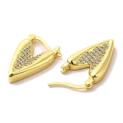 Clear Cubic Zirconia Heart Hoop Earrings&nbsp;EJEW-A095-01G