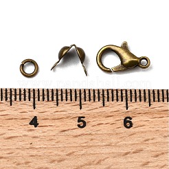 Zinc Alloy Lobster Claw Clasps & Brass End Bead Tips & Jump Rings Findings Kits&nbsp;DIY-GO0002-21AB