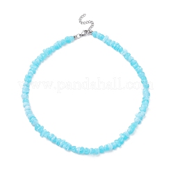 3Pcs 3 Color Acrylic Chips Beaded Chain Necklaces Set&nbsp;NJEW-JN04313