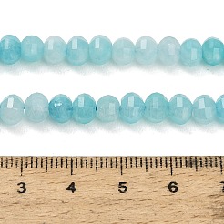 天然石ホワイトジェイドビーズ連売り  カボチャ  染め  多面カット  ライトシアン  4.5~5x6~6.5mm  穴：0.9mm  約77~78個/連  14.57''（37cm）〜14.76''（37.5cm）&nbsp;GG-CBA9106-03B