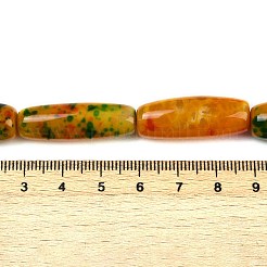 染め加工天然石瑪瑙ビーズ連売り  ライス  ダークオレンジ  28~30x11~12mm  穴：2mm  約10個/連  11.61''~12.01''（29.5~30.5センチメートル）&nbsp;G-U029-H01