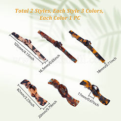 6Pcs 6 Styles Acetic Acid and Iron Snap Hair Clips&nbsp;PHAR-GA0001-02