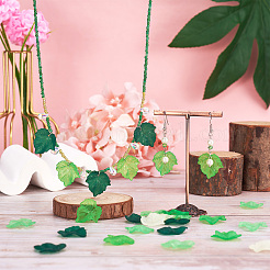 120Pcs 4 Colors Autumn Theme Transparent Frosted Acrylic Pendants&nbsp;TACR-PJ0001-03