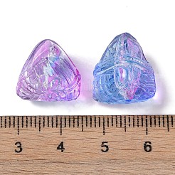 ペイントガラスビーズを焼く  三角ちまき  パープル  15.5~16x15x14mm  穴：1.2mm&nbsp;GLAA-S202-15A