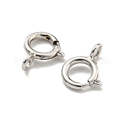 925スターリングシルバースプリングリングの留め金  プラチナメッキ  7.5x6x2.5mm  穴：1.6mm&nbsp;STER-C005-06P