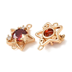 Brass Pave Cubic Zirconia Connector Charms&nbsp;CU-CBAEC99-13G-01