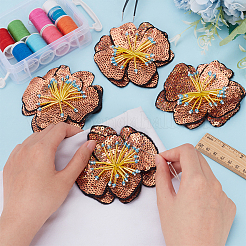 3D Flower Sequin Patches&nbsp;PATC-WH0012-01A