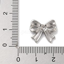 変色防止304ステンレススチールコネクタチャーム  ちょう結びのリンク  ステンレス鋼色  13x15.5x2.5mm  穴：1.2x2.5mm&nbsp;STAS-D197-23P-01