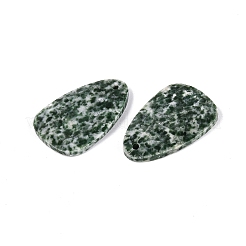 天然グリーンスポットジャスパーペンダント  ティアドロップチャーム  多面カット  32~33x20~21x3.5~4mm  穴：1.6~1.8mm&nbsp;G-Q601-38F