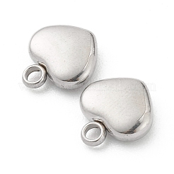 変色しにくい304ステンレススチールペンダント  ハート  ステンレス鋼色  10x9x3mm  穴：1.6mm&nbsp;STAS-Z009-19P