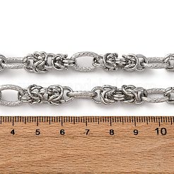 304ステンレススチールビザンチンチェーンネックレス  変色しない  ステンレス鋼色  17.83インチ（45.3cm）&nbsp;NJEW-T016-16P