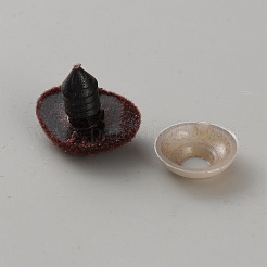 三角形の PS プラスチック、グースダウンクラフト安全鼻付き  人形作り用品  プラスチックワッシャー付き  サドルブラウン  17mm&nbsp;FIND-WH0609-41C-02